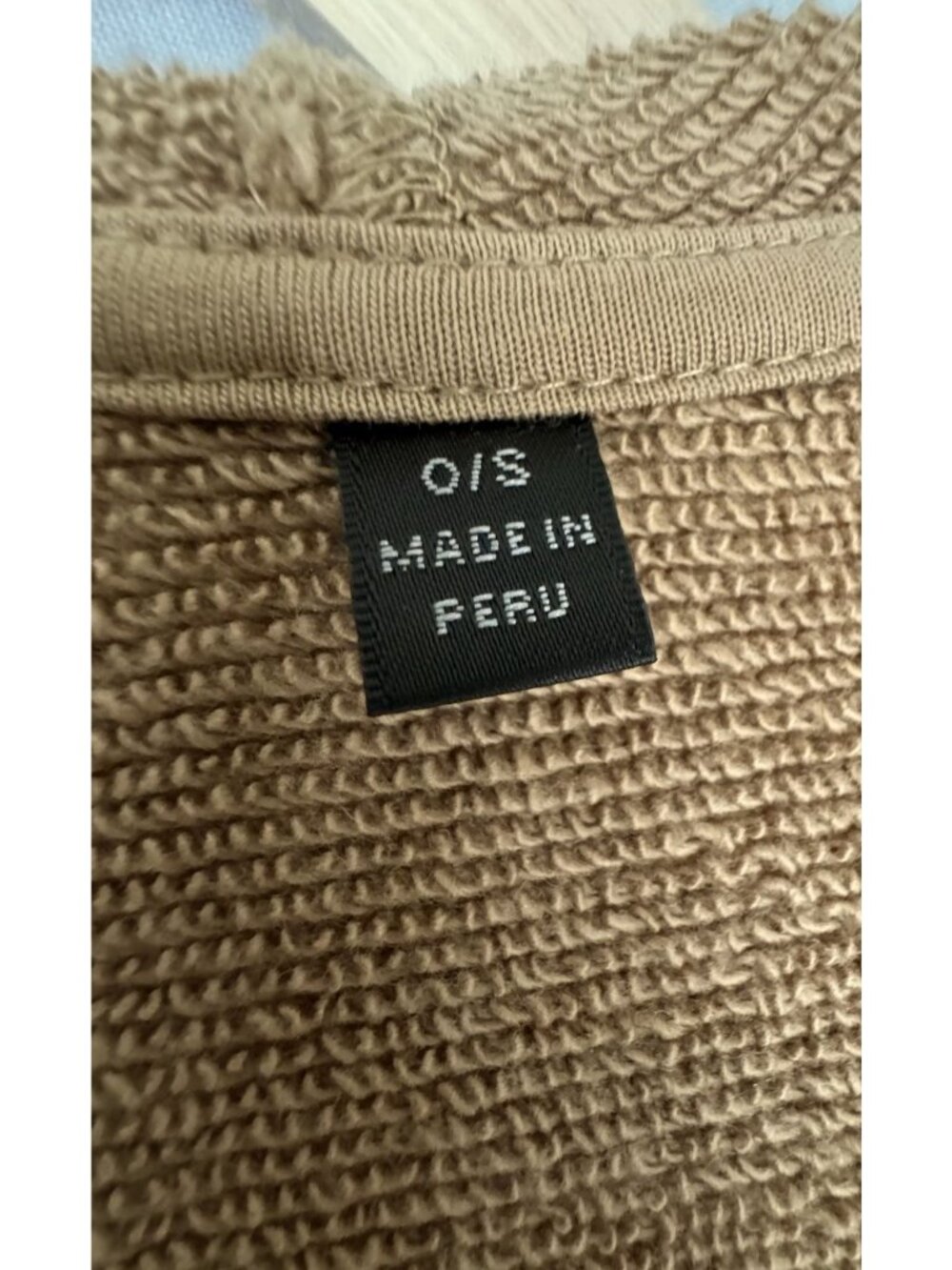 ATM Anthony Thomas Melillo Nude French Terry Hooded Open Sided Poncho One Size - Picture 12 of 14
